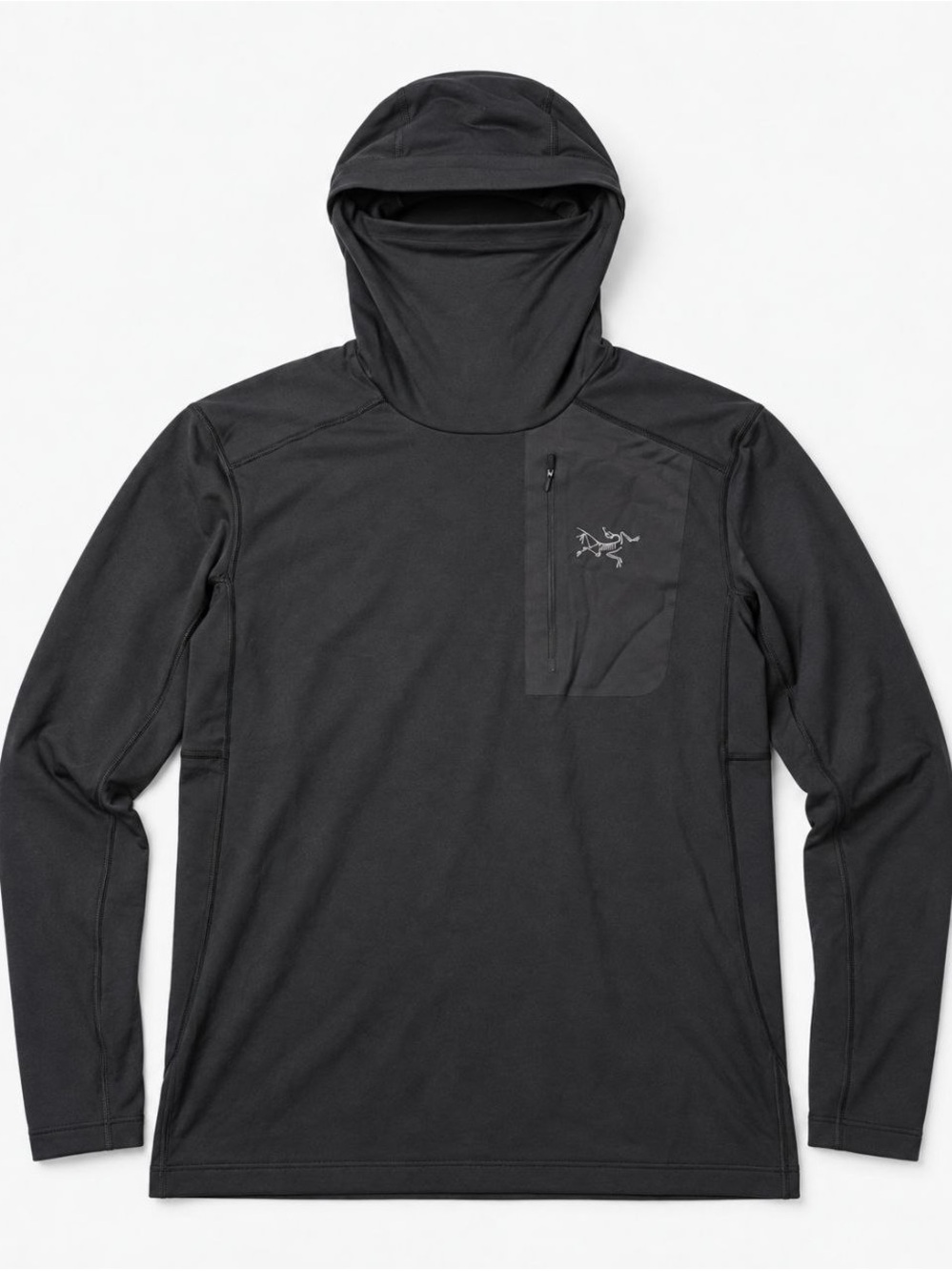 Arc'teryx Black Hooded Performance Pullover with Chest Zip - Picture 4 of 7